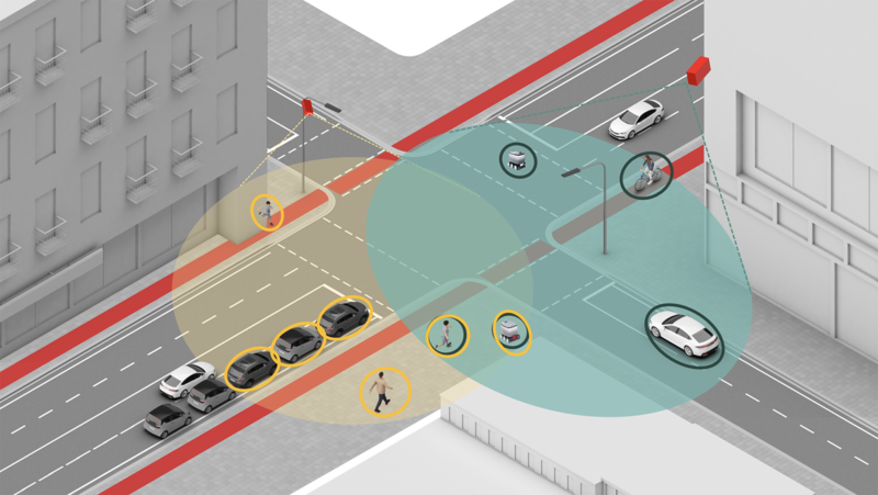A visualization of traffic and pedestrians. Photo: Ericsson.